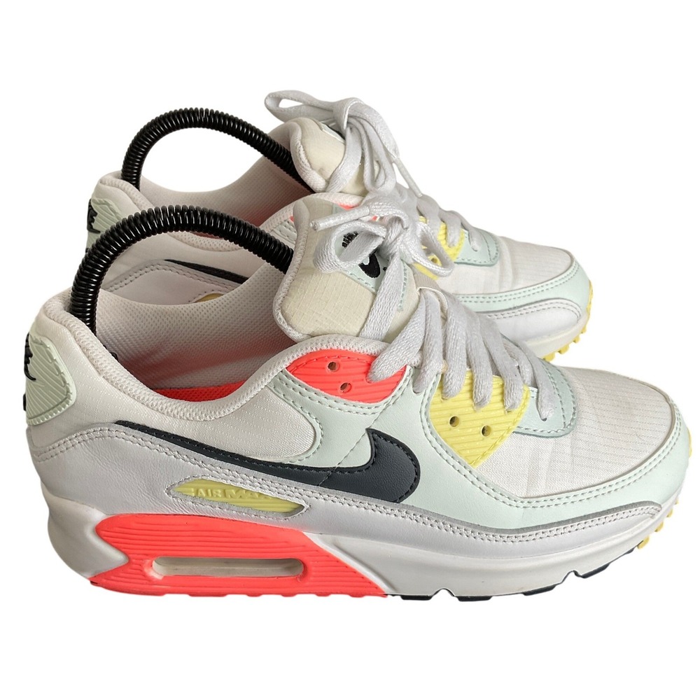 Nike Air Max 90 Summit White Barely Green Bright Mango Womens 7.5 DJ1493-100
